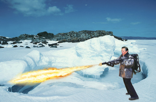 Former vice president Al Gore takes a flamethrower to the Ross Ice Shelf in Antarctica to boost weekend ticket sales for <i>An Inconvenient Truth</i>.